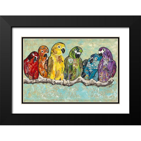 Flock of Colors Black Modern Wood Framed Art Print with Double Matting by Ritter, Gina