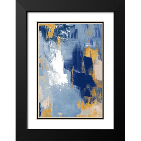 Golden Indigo Beauty II Black Modern Wood Framed Art Print with Double Matting by Loreth, Lanie