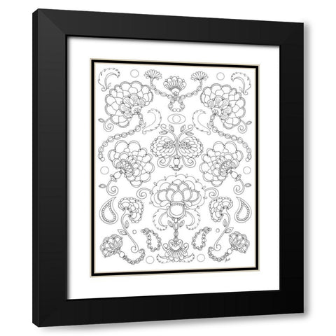 Floral Chain I Black Modern Wood Framed Art Print with Double Matting by Metz, Andi