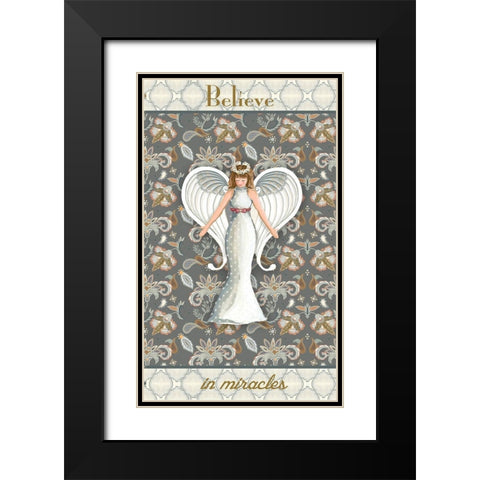 Wonderland Angel II Black Modern Wood Framed Art Print with Double Matting by Metz, Andi