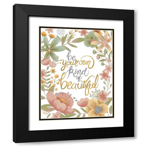 Youre Beautiful (Pastels) Black Modern Wood Framed Art Print with Double Matting by Josefina