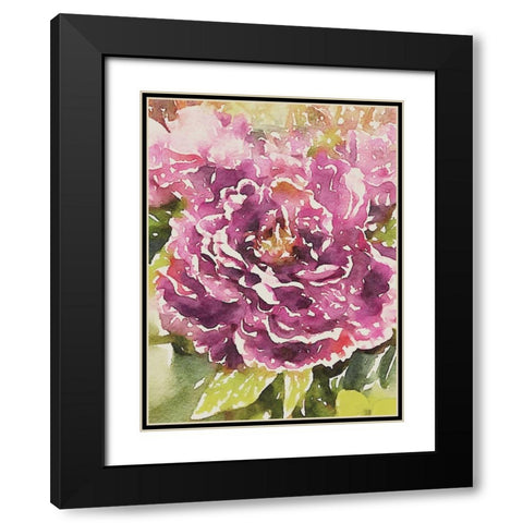 Purple Blossoms Black Modern Wood Framed Art Print with Double Matting by Navas, Emily