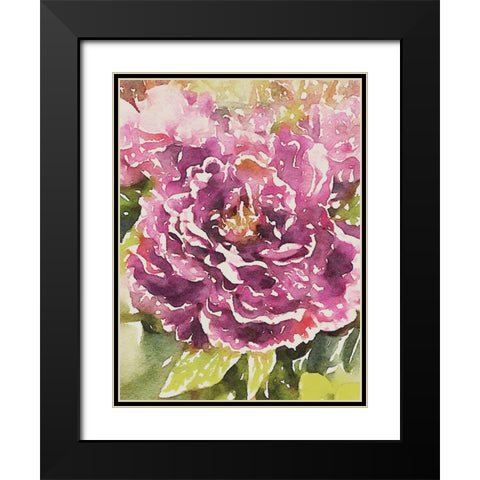 Purple Blossoms Black Modern Wood Framed Art Print with Double Matting by Navas, Emily