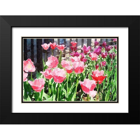 In The Park Black Modern Wood Framed Art Print with Double Matting by Navas, Emily