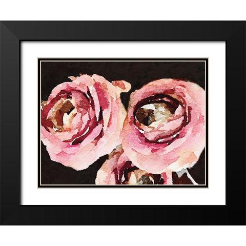 Dark Roses Black Modern Wood Framed Art Print with Double Matting by Navas, Emily