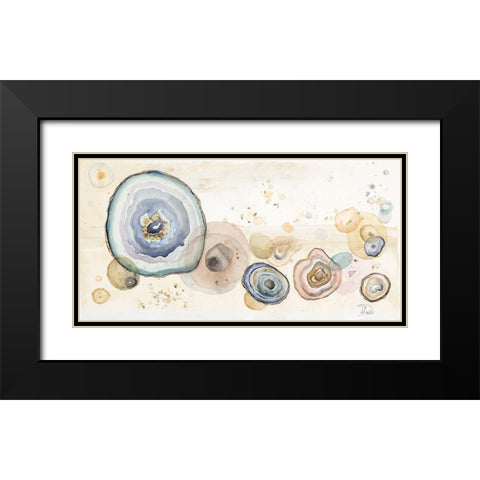 Agates Flying Watercolor Black Modern Wood Framed Art Print with Double Matting by Pinto, Patricia