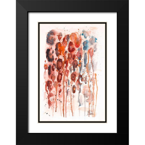 Red Watercolor Animal Skin Black Modern Wood Framed Art Print with Double Matting by Pinto, Patricia
