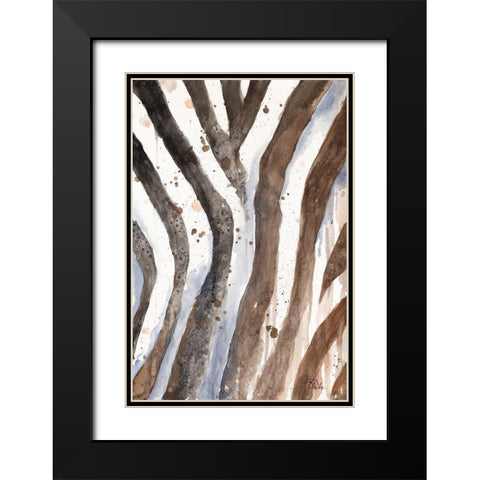 Watercolor Animal Skin II Black Modern Wood Framed Art Print with Double Matting by Pinto, Patricia