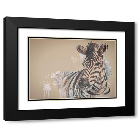 Sandstone Zebra Black Modern Wood Framed Art Print with Double Matting by Pinto, Patricia