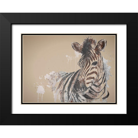 Sandstone Zebra Black Modern Wood Framed Art Print with Double Matting by Pinto, Patricia