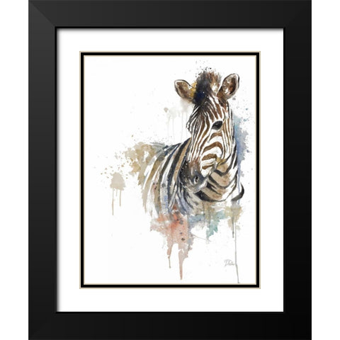 Water Zebra Black Modern Wood Framed Art Print with Double Matting by Pinto, Patricia