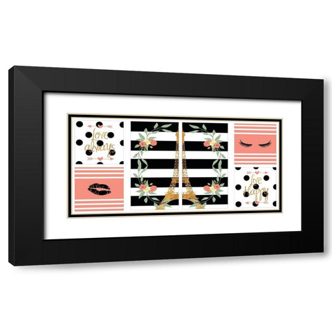 Paris Lady Pack Black Modern Wood Framed Art Print with Double Matting by SD Graphics Studio