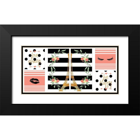 Paris Lady Pack Black Modern Wood Framed Art Print with Double Matting by SD Graphics Studio