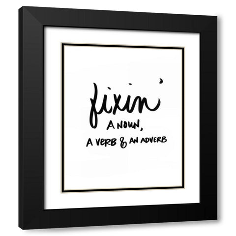 Fixin Black Modern Wood Framed Art Print with Double Matting by SD Graphics Studio