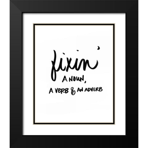 Fixin Black Modern Wood Framed Art Print with Double Matting by SD Graphics Studio