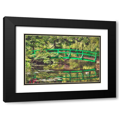 Monets Garden Black Modern Wood Framed Art Print with Double Matting by Lake, Shelley