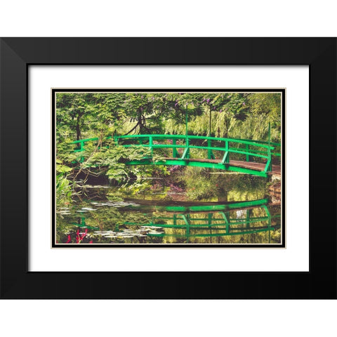 Monets Garden Black Modern Wood Framed Art Print with Double Matting by Lake, Shelley