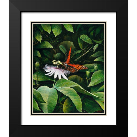 Snacking Butterfly Black Modern Wood Framed Art Print with Double Matting by Nawrocke, Bruce