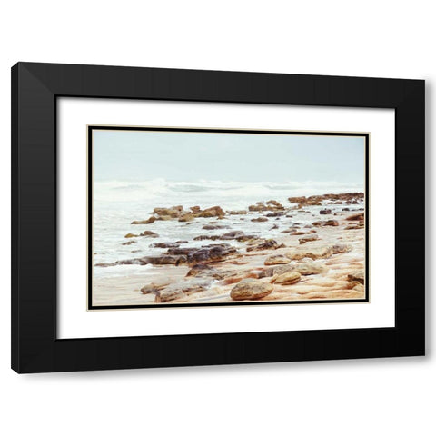 Rock Beach Black Modern Wood Framed Art Print with Double Matting by Nawrocke, Bruce
