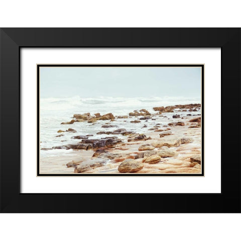Rock Beach Black Modern Wood Framed Art Print with Double Matting by Nawrocke, Bruce