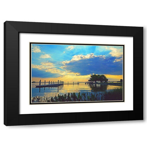 Lake Dora Sunset Black Modern Wood Framed Art Print with Double Matting by Nawrocke, Bruce