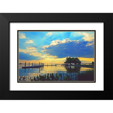 Lake Dora Sunset Black Modern Wood Framed Art Print with Double Matting by Nawrocke, Bruce