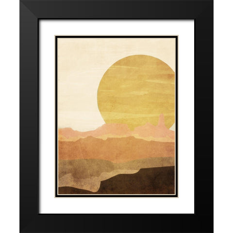 Mountain Sun Black Modern Wood Framed Art Print with Double Matting by Meneely, Dan