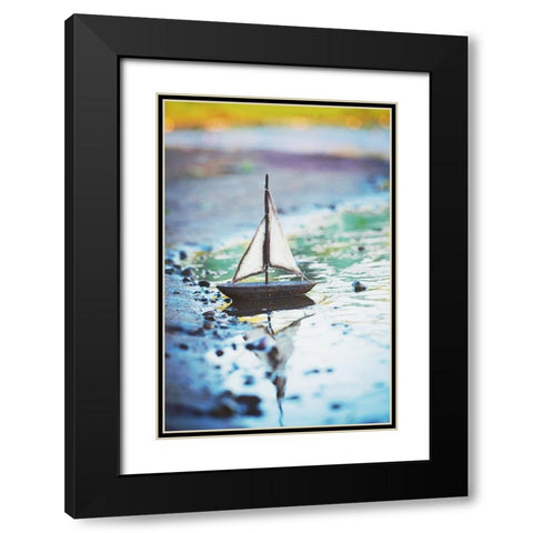 Shores Away Black Modern Wood Framed Art Print with Double Matting by Poynter, Kelly