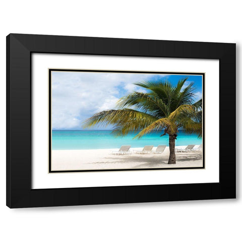 Relaxing Beach and Horizon Black Modern Wood Framed Art Print with Double Matting by Bill Carson Photography