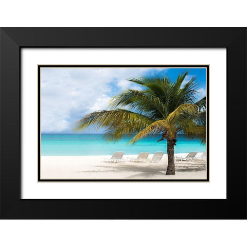 Relaxing Beach and Horizon Black Modern Wood Framed Art Print with Double Matting by Bill Carson Photography