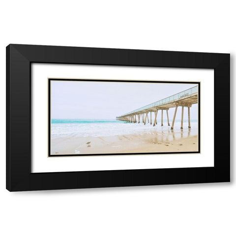 Beach Pier View Black Modern Wood Framed Art Print with Double Matting by Bill Carson Photography