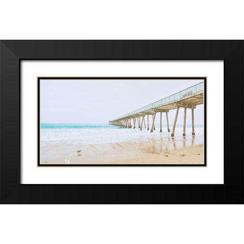 Beach Pier View Black Modern Wood Framed Art Print with Double Matting by Bill Carson Photography