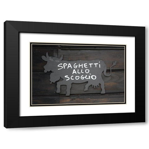 Spaghetti Allo Scoglio Black Modern Wood Framed Art Print with Double Matting by Coppel, Anna