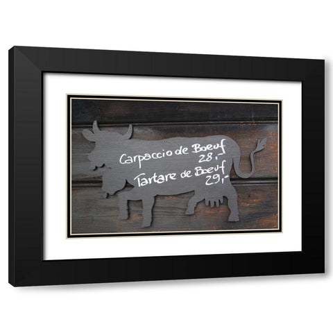 Carpaccio De Boeuf Black Modern Wood Framed Art Print with Double Matting by Coppel, Anna