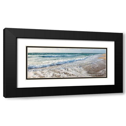 Along the Pier I Black Modern Wood Framed Art Print with Double Matting by Bill Carson Photography