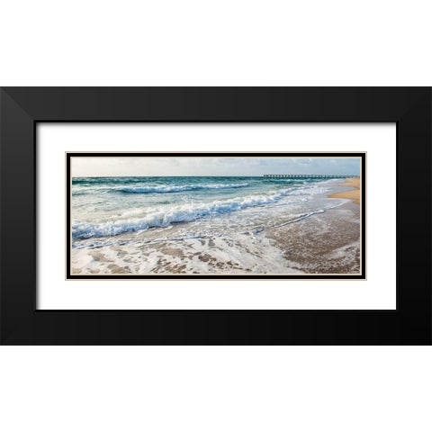 Along the Pier I Black Modern Wood Framed Art Print with Double Matting by Bill Carson Photography