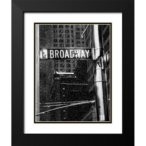 Snow on Broadway Black Modern Wood Framed Art Print with Double Matting by Bill Carson Photography