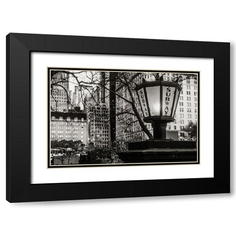 Subway Corner Black Modern Wood Framed Art Print with Double Matting by Bill Carson Photography
