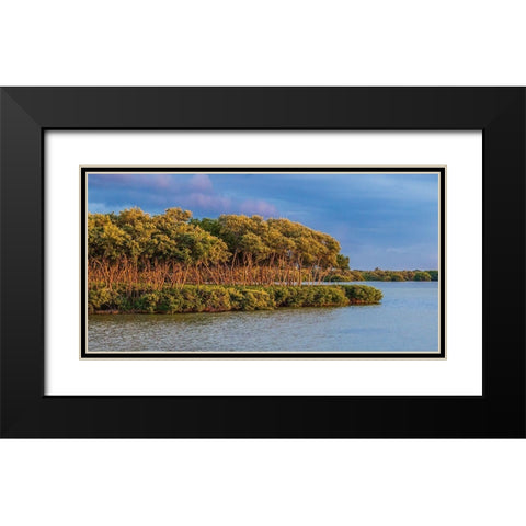 Sundown by the Lake Black Modern Wood Framed Art Print with Double Matting by Bill Carson Photography