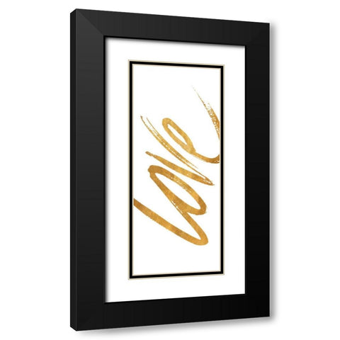 Vertical Gold Love Black Modern Wood Framed Art Print with Double Matting by SD Graphics Studio