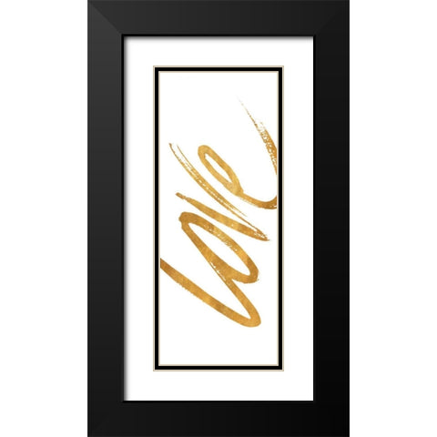 Vertical Gold Love Black Modern Wood Framed Art Print with Double Matting by SD Graphics Studio