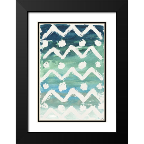 Watercolor Pattern V Black Modern Wood Framed Art Print with Double Matting by Medley, Elizabeth