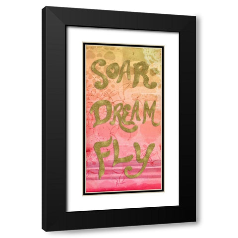 Soar Dream Fly Black Modern Wood Framed Art Print with Double Matting by Medley, Elizabeth