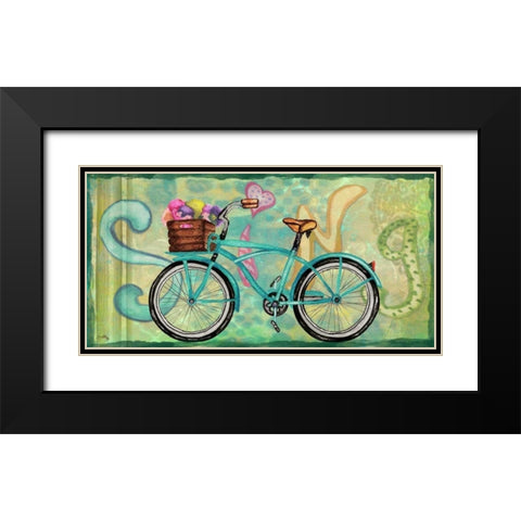 Sing and Play Bike I Black Modern Wood Framed Art Print with Double Matting by Medley, Elizabeth