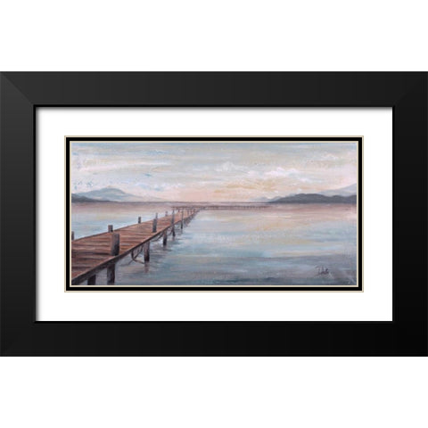 Calm Placid Lake Black Modern Wood Framed Art Print with Double Matting by Pinto, Patricia