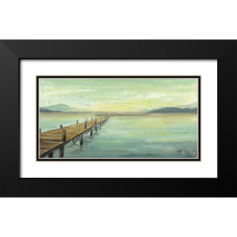 Placid Lake Black Modern Wood Framed Art Print with Double Matting by Pinto, Patricia