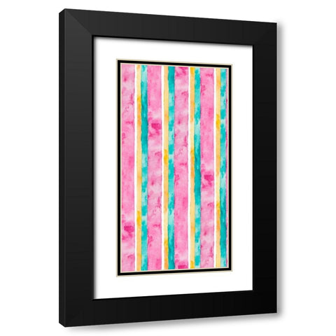 Tropical Stripes I Black Modern Wood Framed Art Print with Double Matting by James, Nola