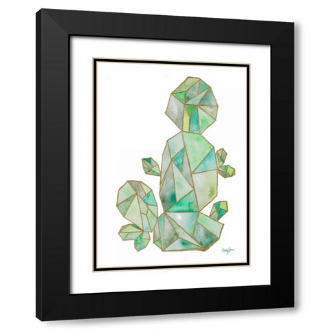 Origami Desert Cactus Black Modern Wood Framed Art Print with Double Matting by James, Nola