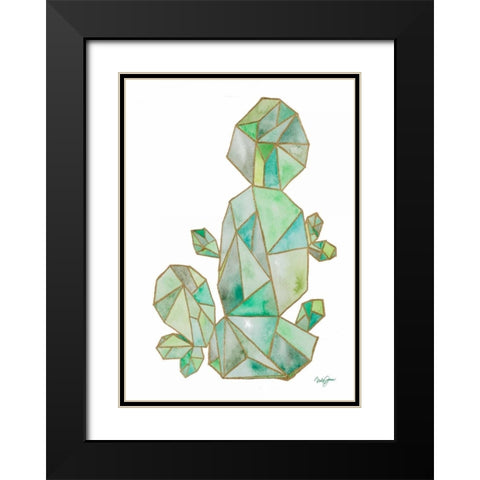 Origami Desert Cactus Black Modern Wood Framed Art Print with Double Matting by James, Nola