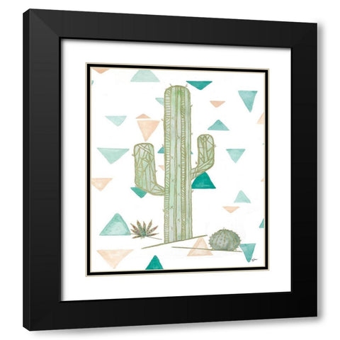 Desert Cactus Black Modern Wood Framed Art Print with Double Matting by James, Nola
